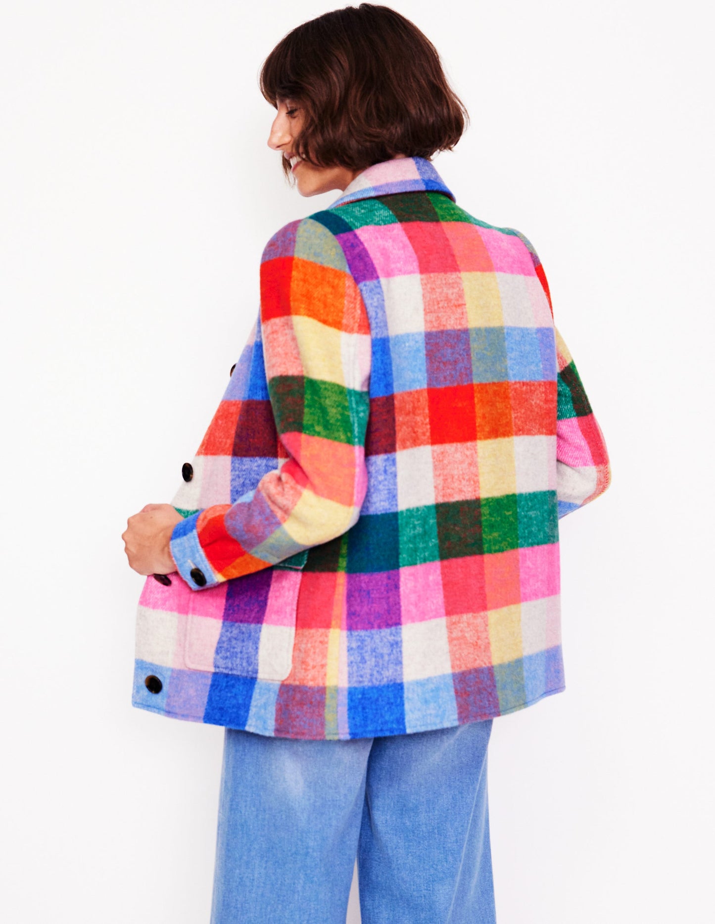 Wool Check Coat-Multi Check