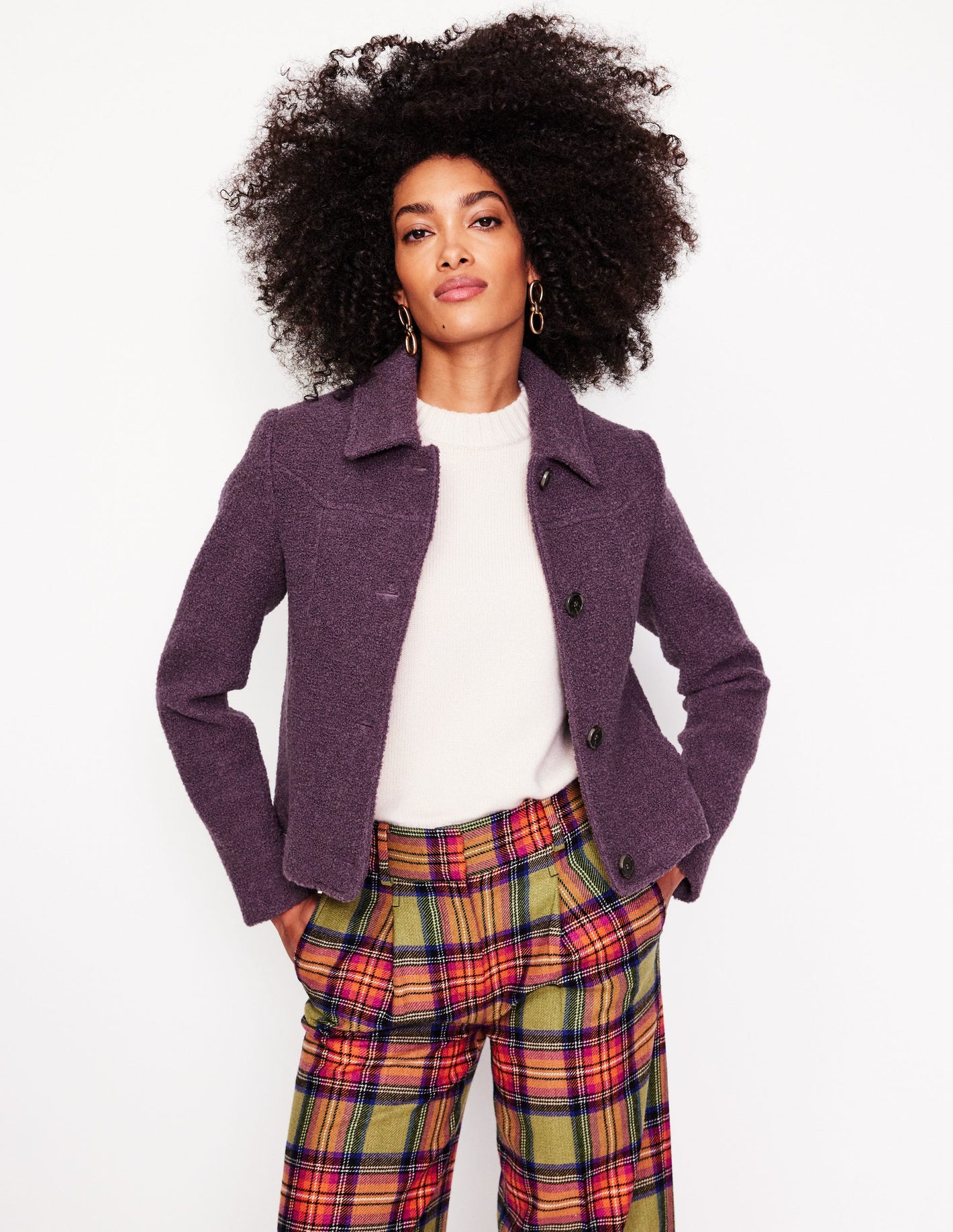 Oxford Boucle Jacket-Damson