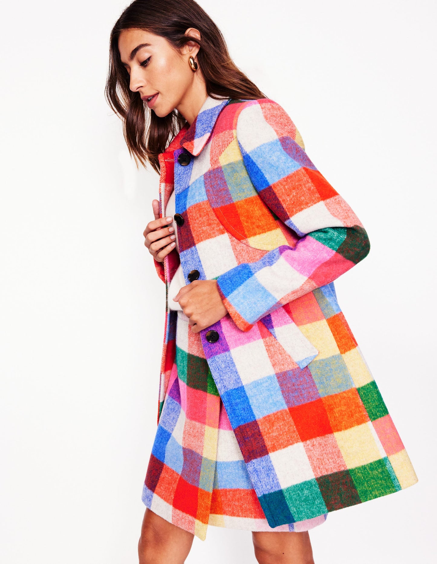 Lincoln Wool Check Coat-Multi Check