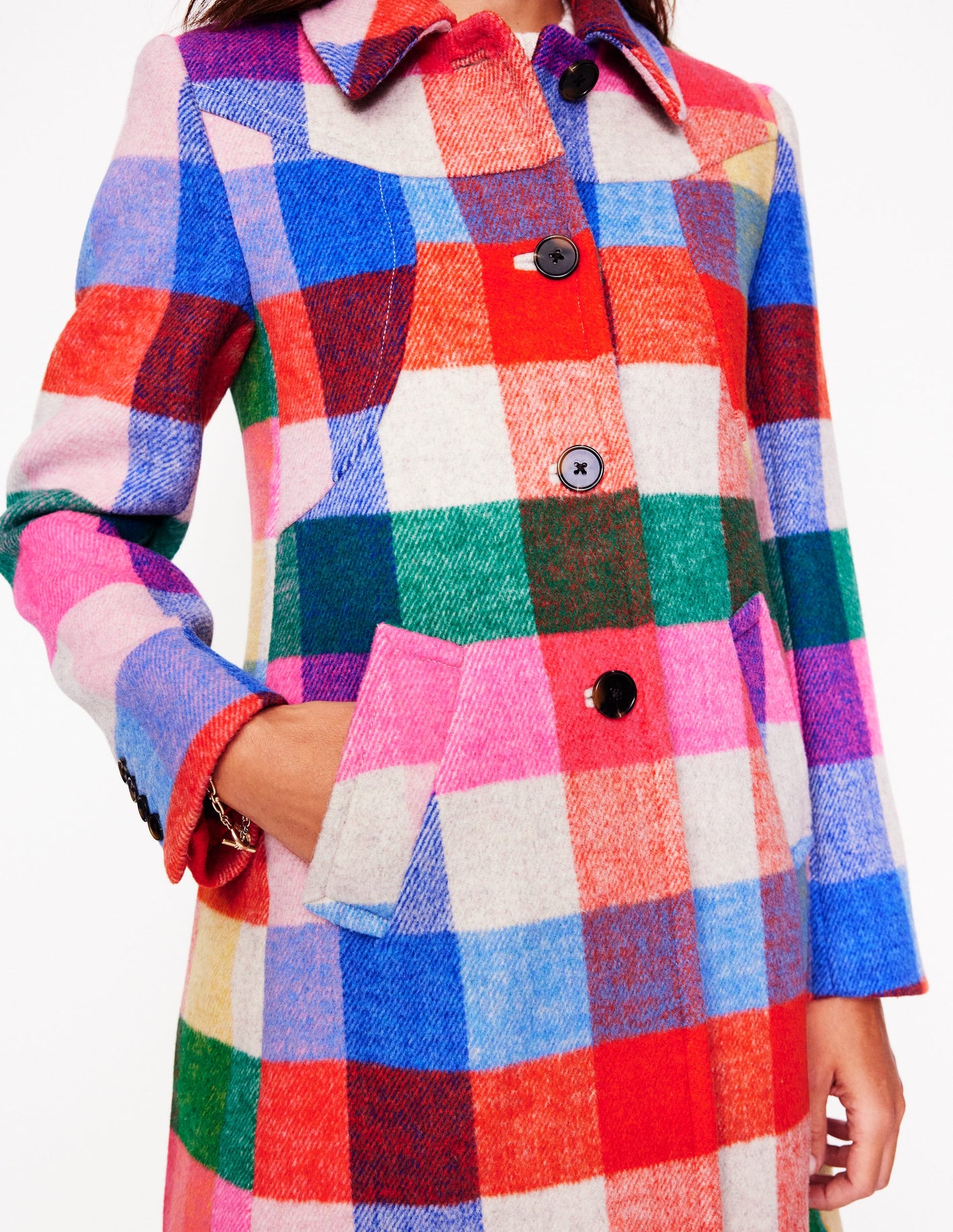 Lincoln Wool Check Coat-Multi Check