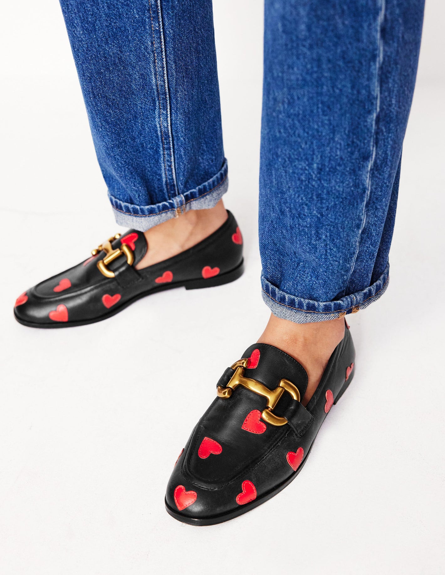 Iris Snaffle Loafers-Black Hearts