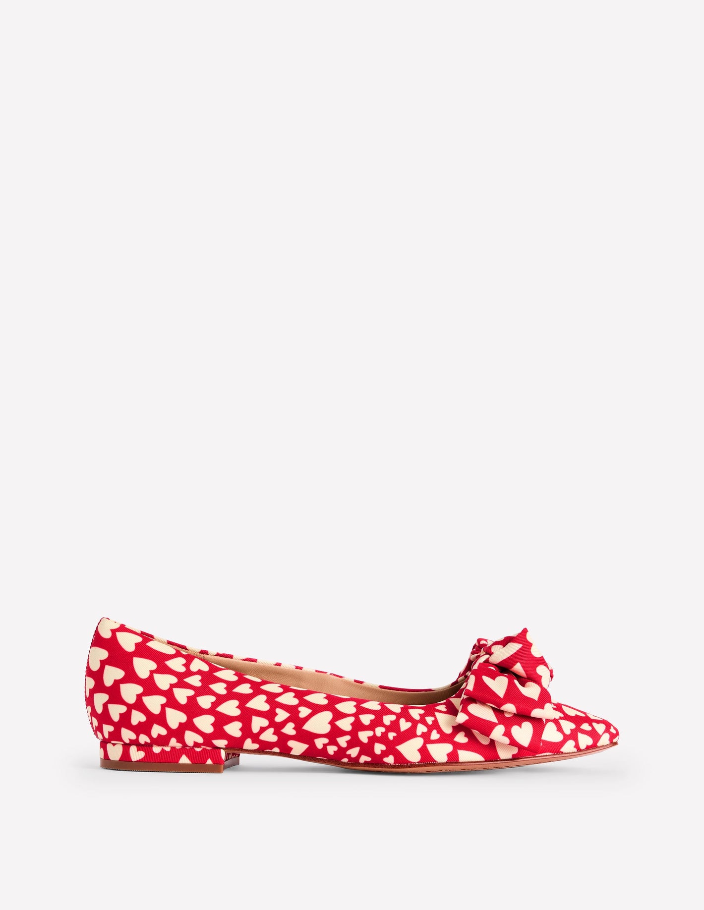 Chisel Toe Ballet Flat-Poppy Red, Heart Cluster