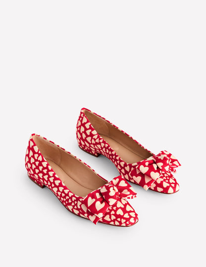 Chisel Toe Ballet Flat-Poppy Red, Heart Cluster