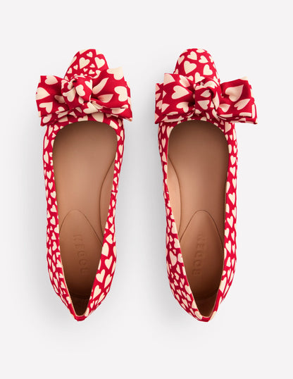 Chisel Toe Ballet Flat-Poppy Red, Heart Cluster