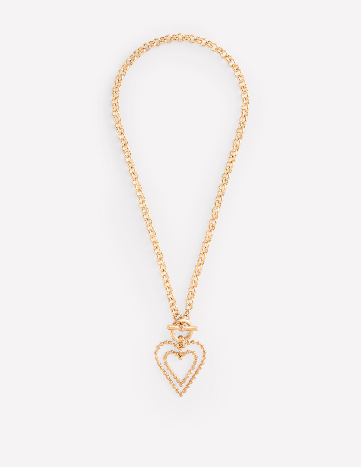 Statement Heart Necklace-Gold