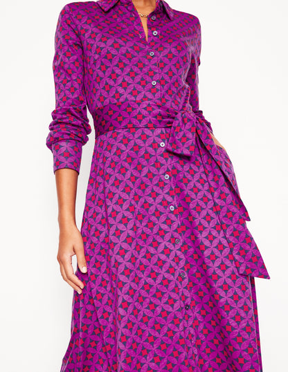 Marcia Jersey Midi Shirt Dress-Regal Purple, Diamond Terrace