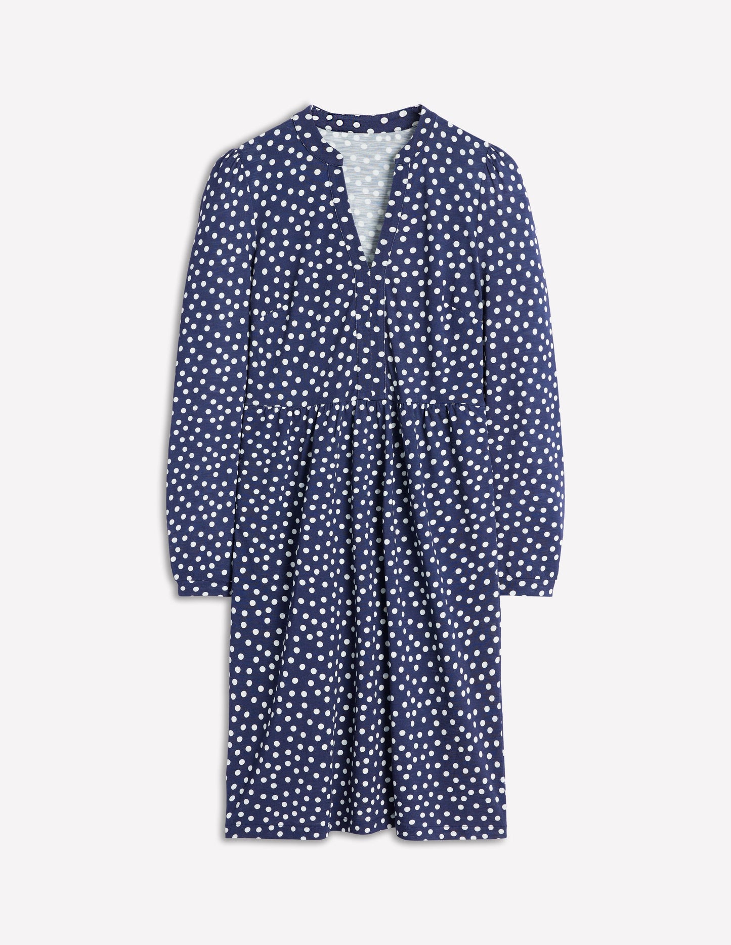 Naomi Relaxed Jersey Dress-French Navy, Abstract Dot