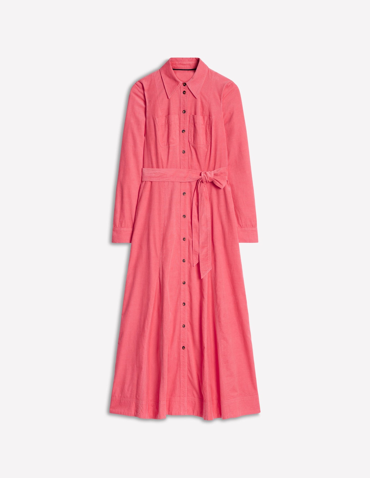 Mila Cord Midi Shirt Dress-Azalea Pink