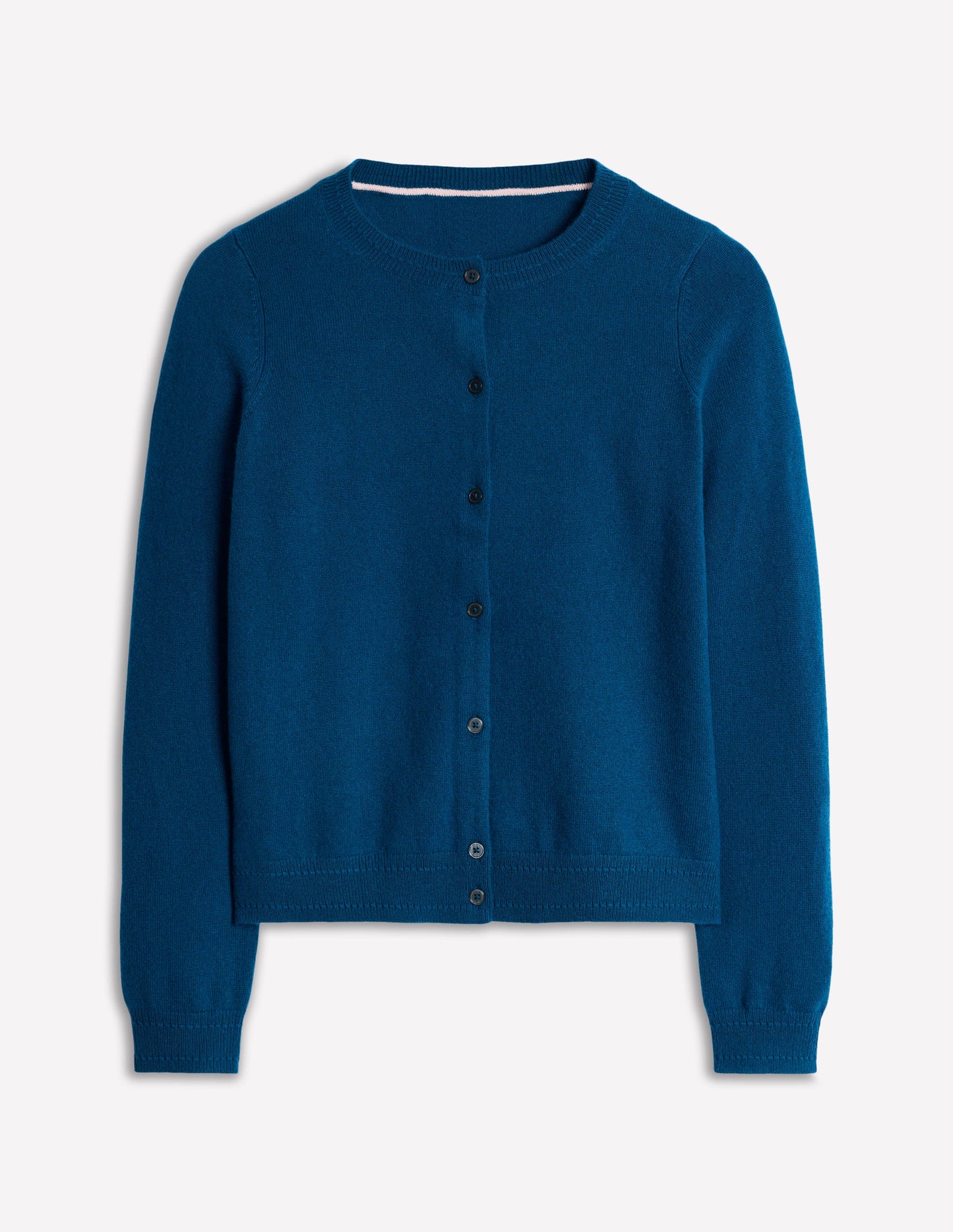 Eva Cashmere Crew Cardigan-Harbour Blue