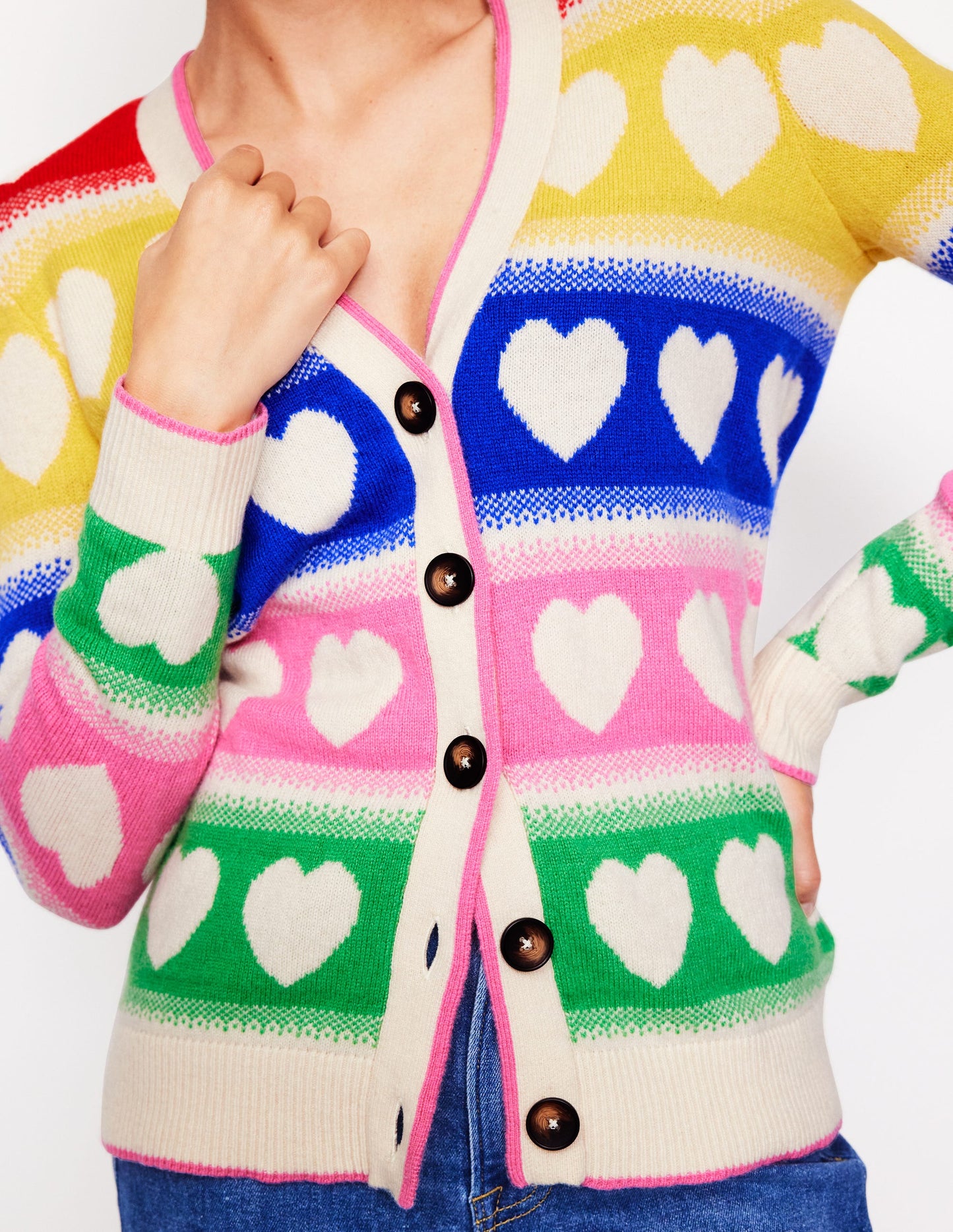 Fair Isle Boyfriend Cardigan-Multi, Hearts