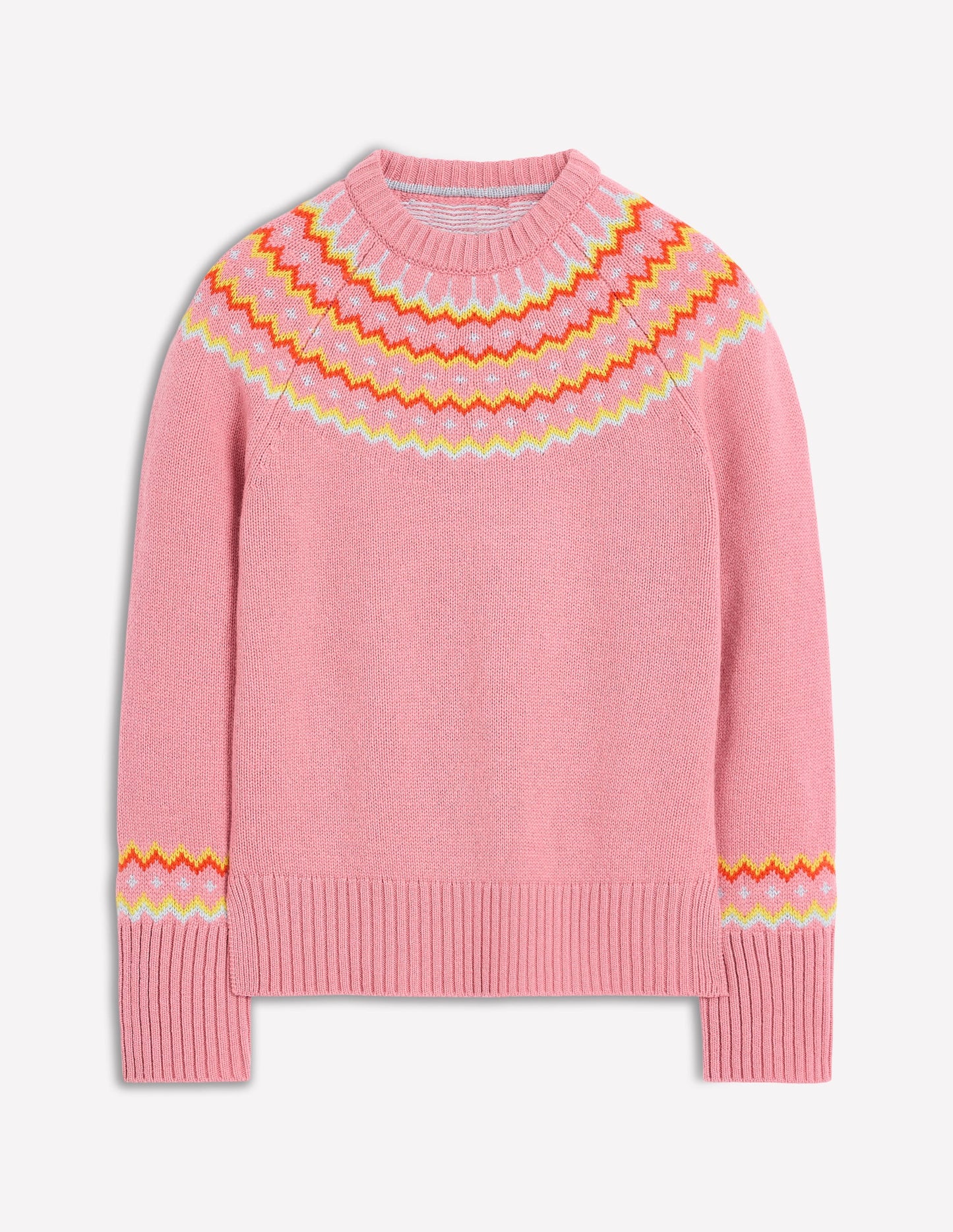 Cashmere Fair Isle Sweater-Formica Pink