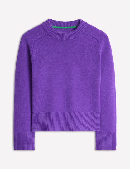 Wide Sleeve Cashmere Sweater-Ameythyst Purple