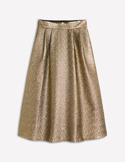 Angelica Jacquard Skirt-Gold