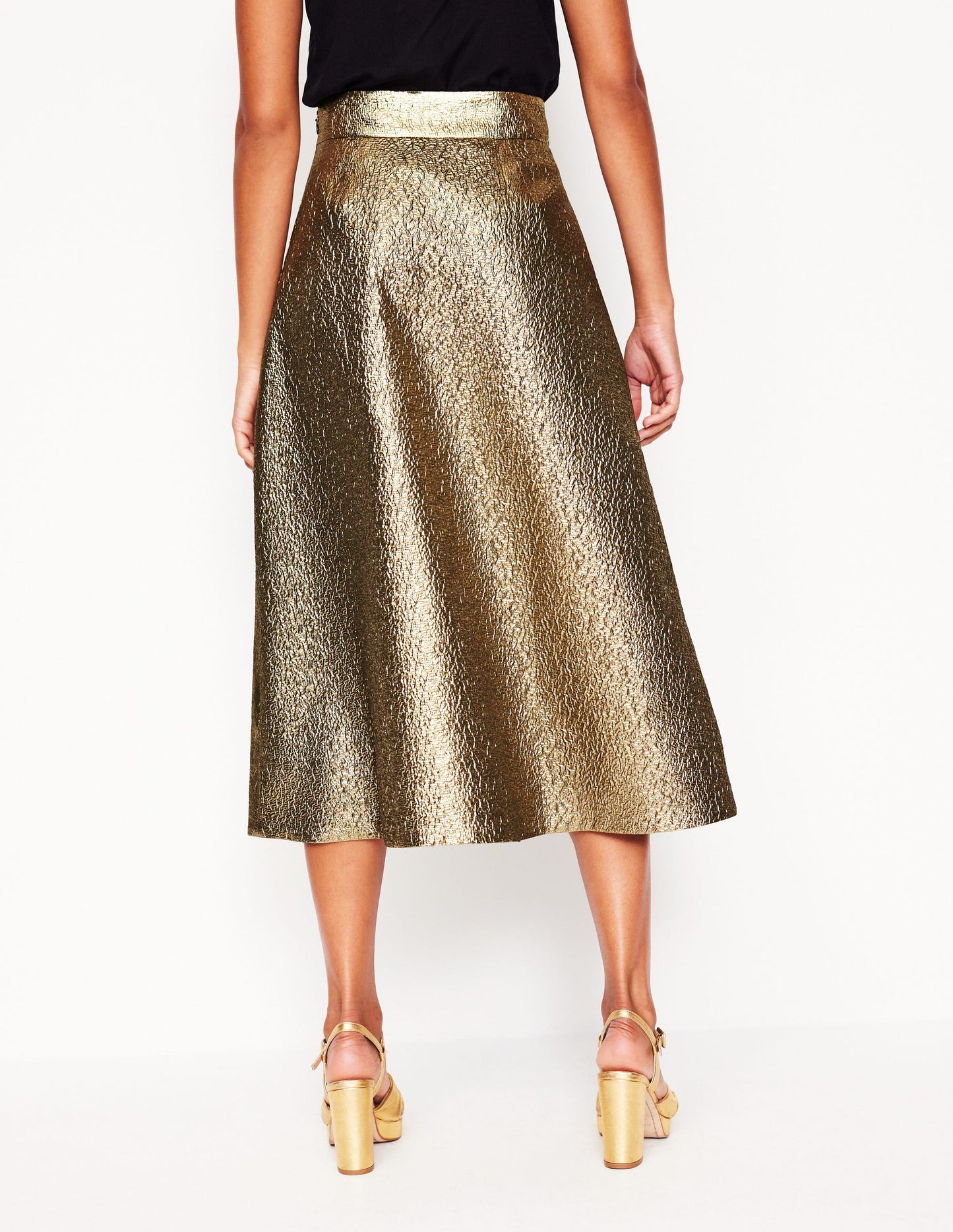 Angelica Jacquard Skirt-Gold