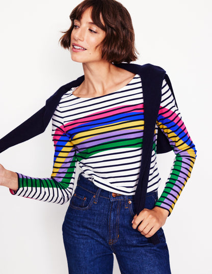 Ella Long Sleeve Breton-Rainbow Curve Breton