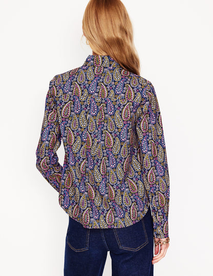 Sienna Cotton Shirt-Dawn Blue, Illustrated Paisley