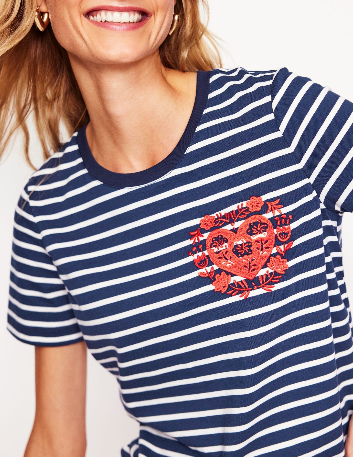 Relaxed Novelty T-Shirt-French Navy, Hearts