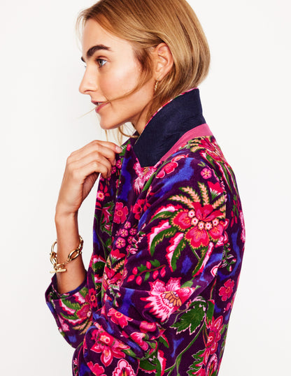 Marylebone Velvet Blazer-Blossom Flourish