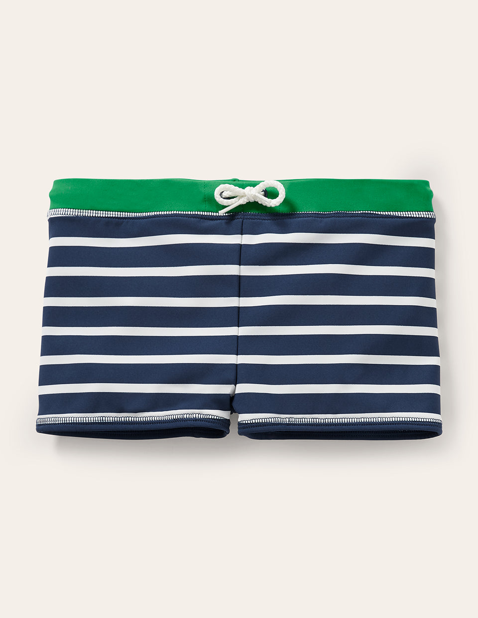 Swim Trunks-Navy Blue/White