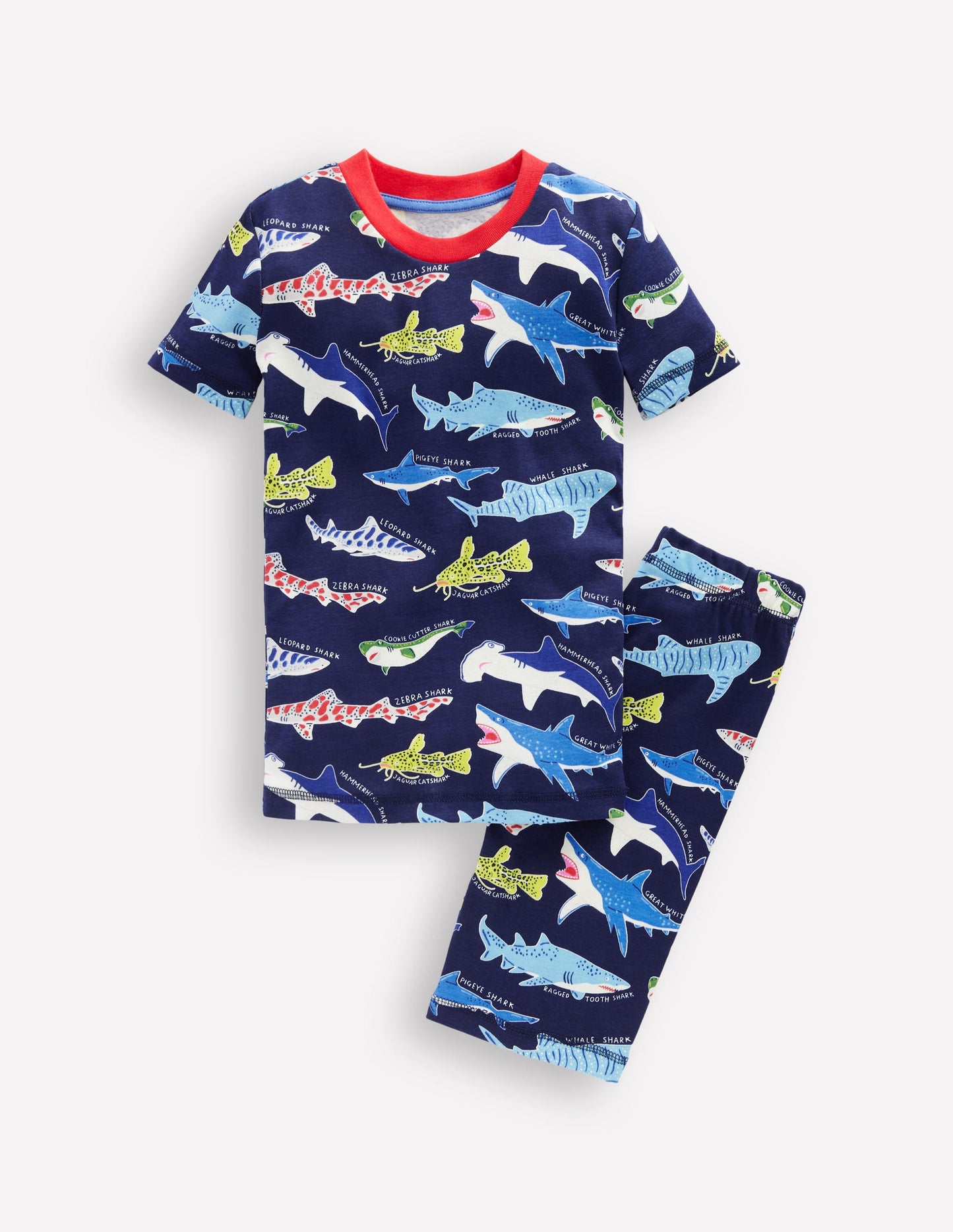 Snug Short John Glow Pyjamas-College Navy Sharks