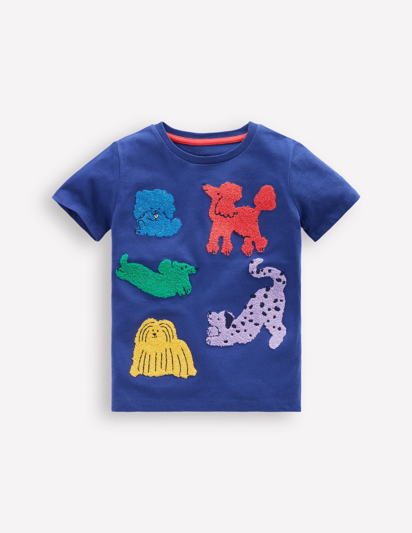 Short Sleeve Bouclé T-shirt-Starboard Blue Dogs