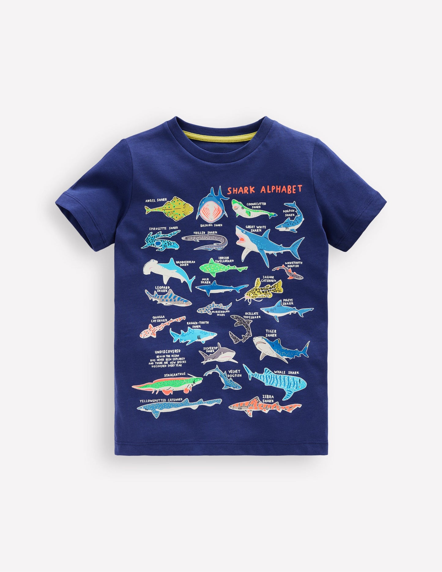 Short Sleeve GITD T-shirt-Starboard Blue Sharks