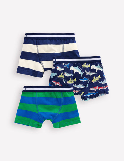 Boxers 3 Pack-Shark stripe