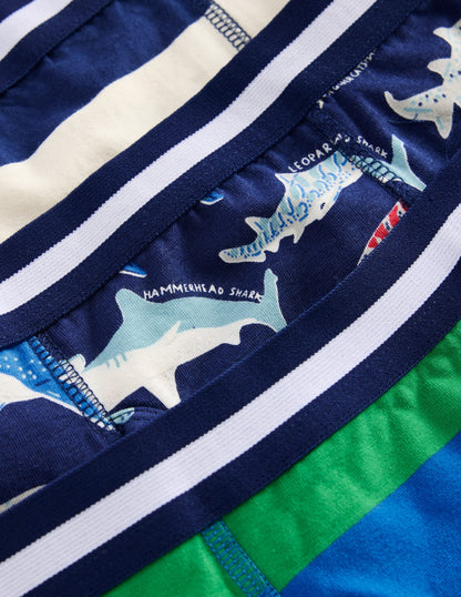 Boxers 3 Pack-Shark stripe