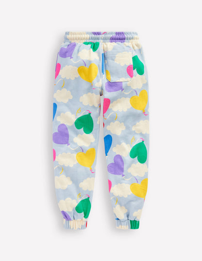 Printed Joggers-Misty Blue Balloon Sky