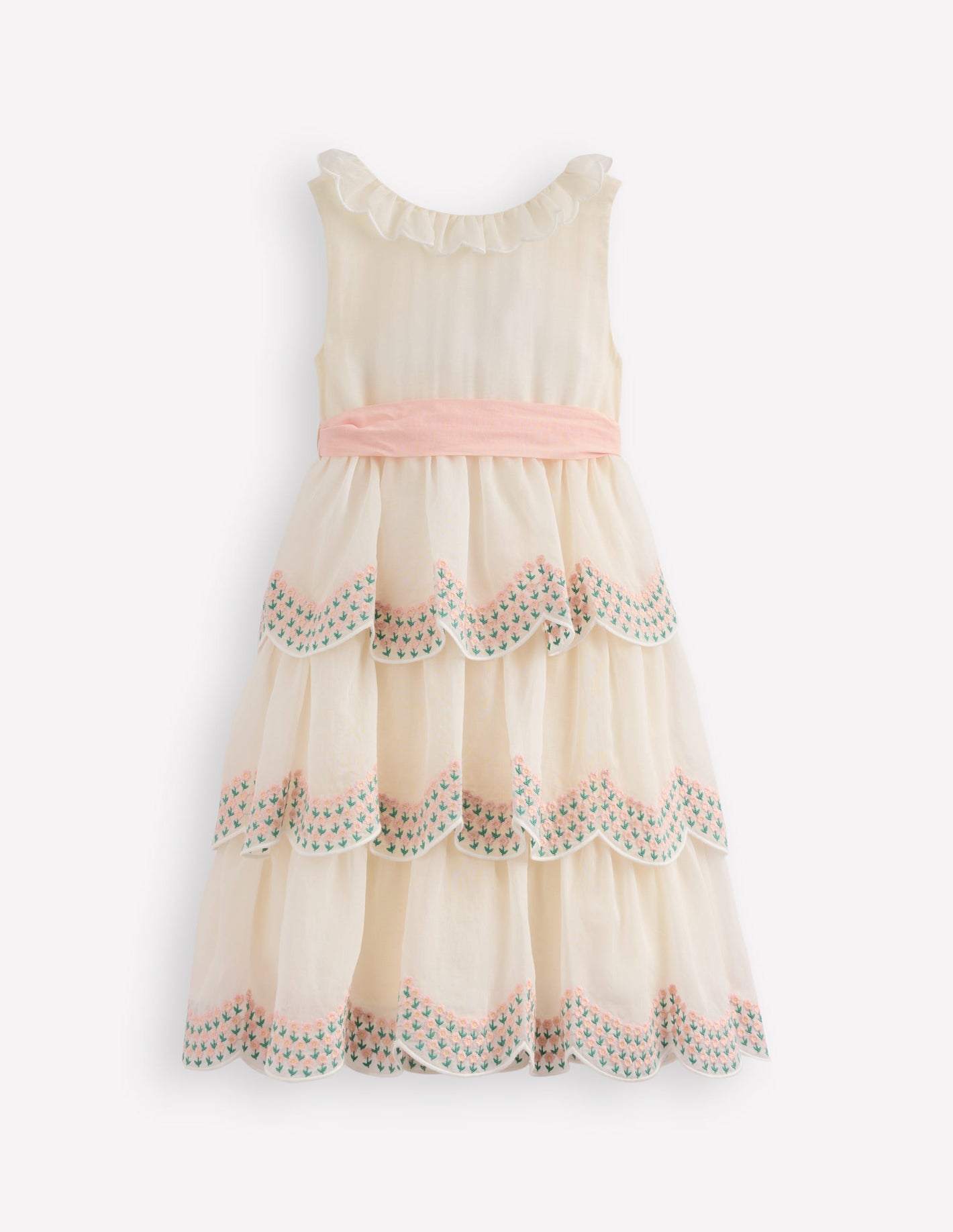 Tiered Organza Dress-Ivory