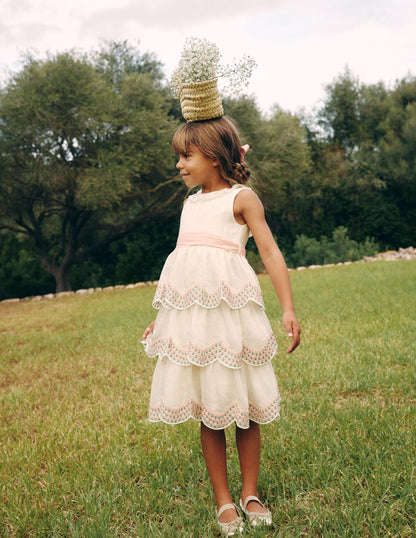 Tiered Organza Dress-Ivory