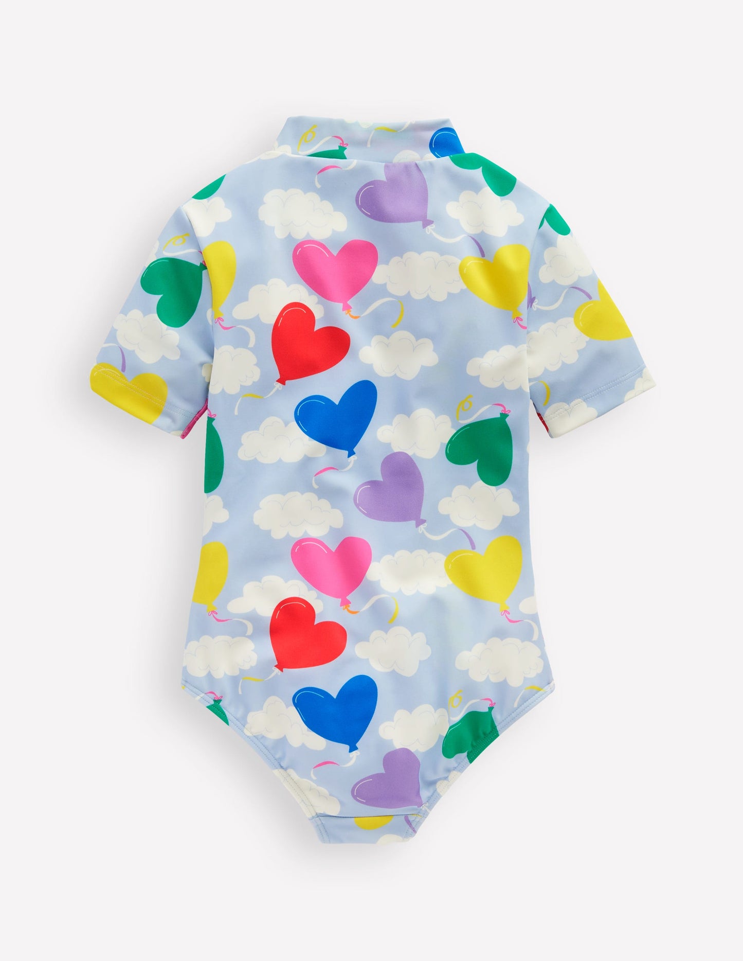 Short-sleeved Swimsuit-Misty Blue Balloon Sky