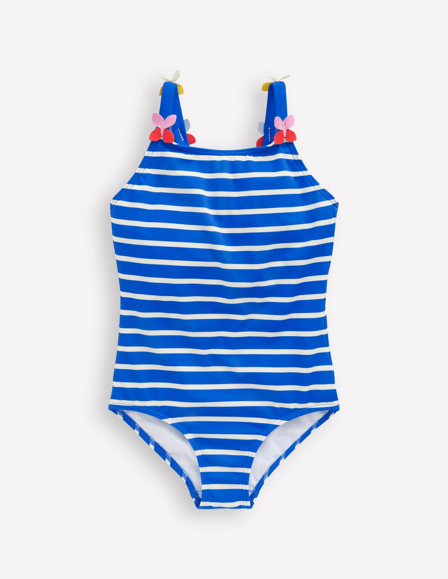 Applique Strap Swimsuit-Gallery Blue Stripe Butterfly