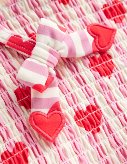 Smocked Tankini Set-Bubblegum Pink Heart Stripe