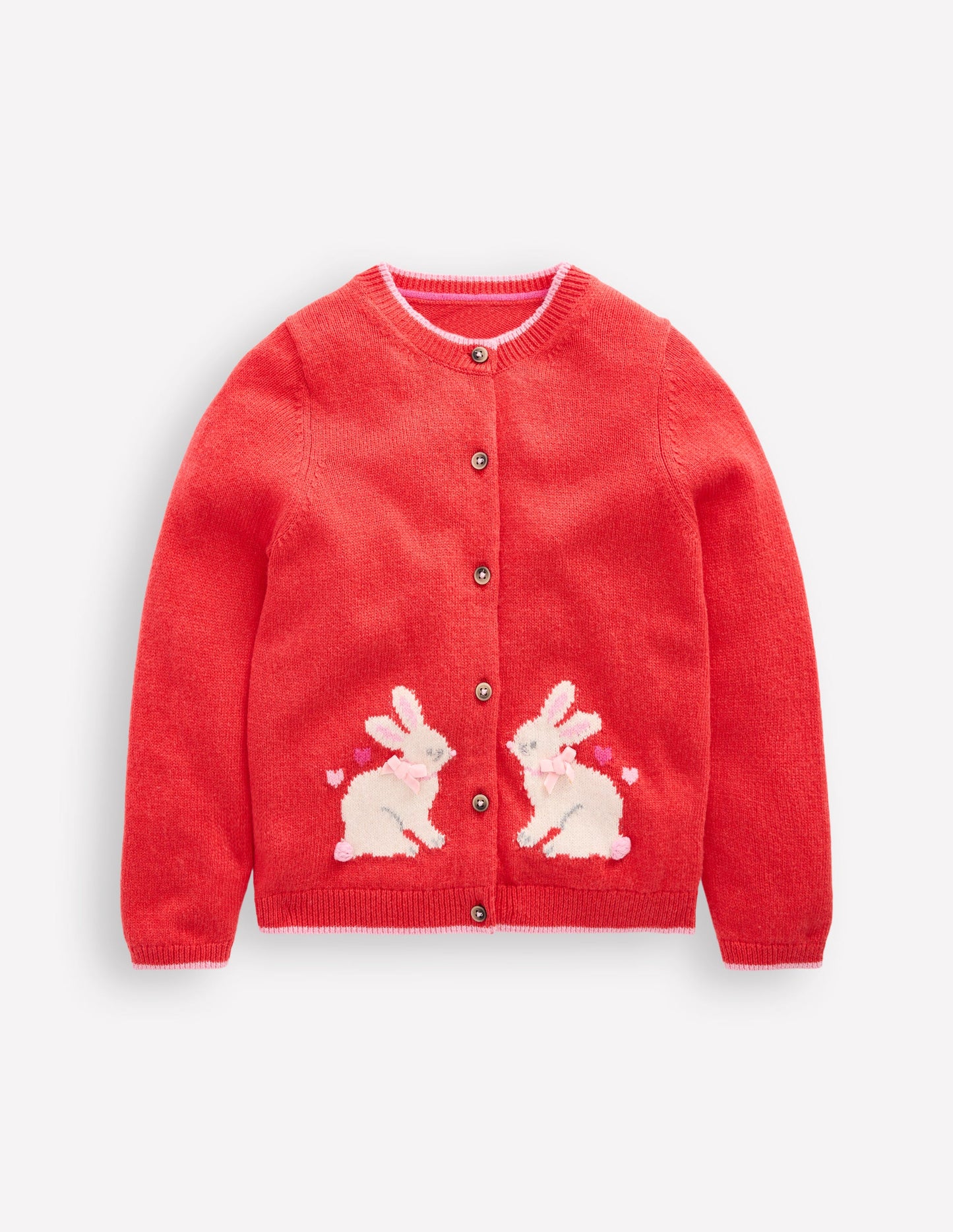 Evelyn Fun Logo Cardigan-Jam Red Bunnies