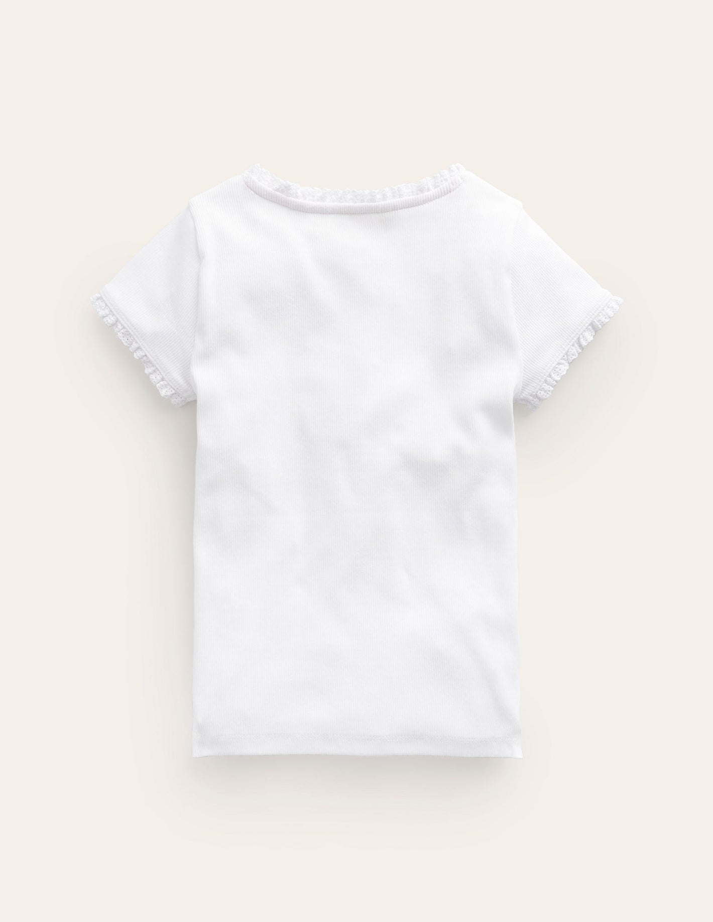 Short Sleeve Ribbed T-Shirt-White