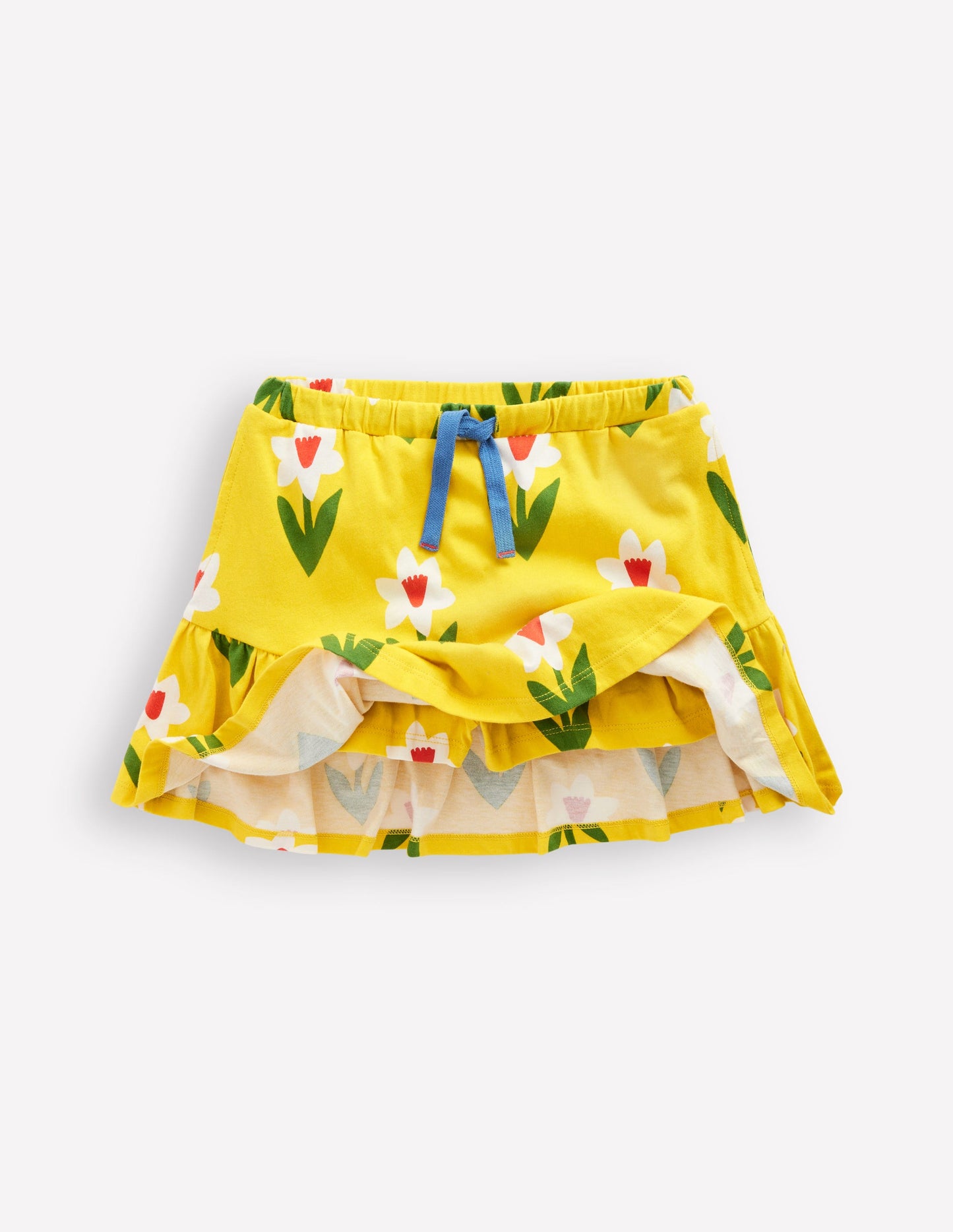 Tiered Jersey Skort-Tropical Yellow Daffodil