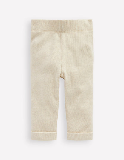 Ribbed Marl Leggings-Oatmeal Marl