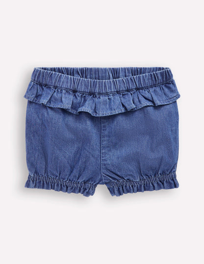 Girls Chambray Bloomer-Light Vintage Denim