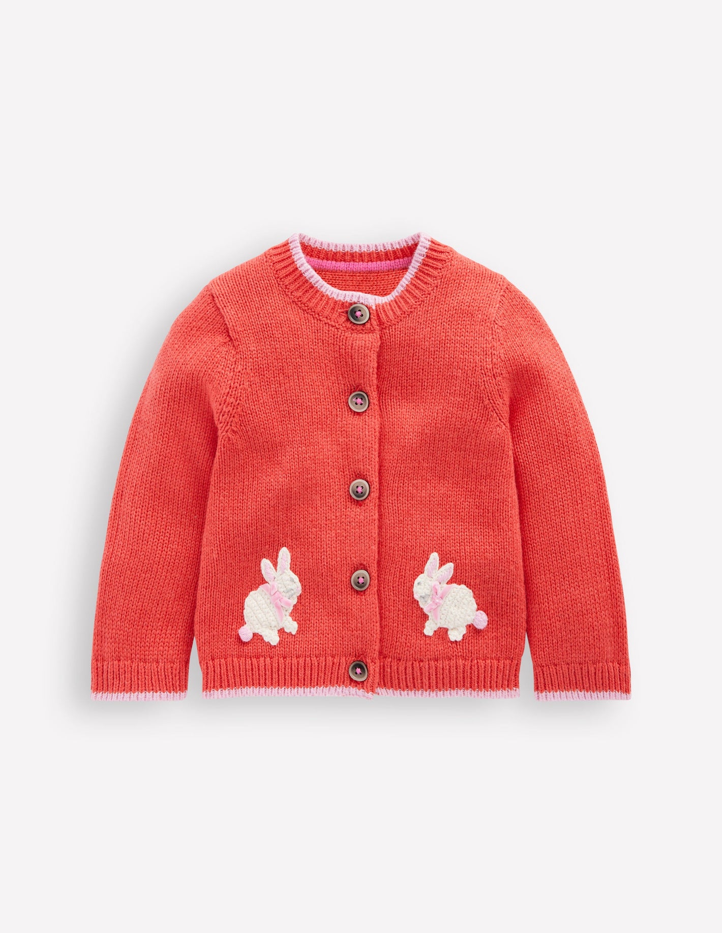 Fun Logo Cardigan-Jam Red Bunnies