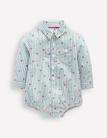 Woven Shirt Body-Ticking Confetti Heart