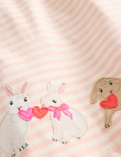 Jersey Logo Dress Set-Chalk Pink Bunnies