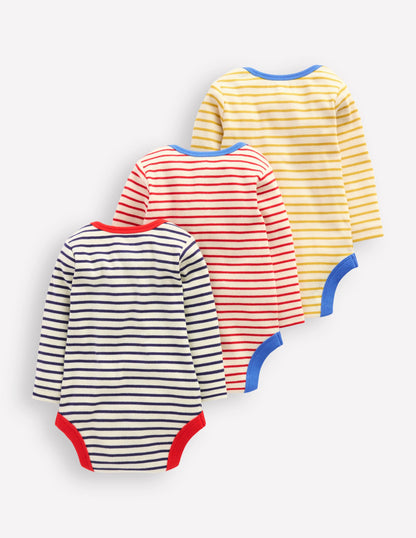 3 Pack Ribbed Bodies-Starboard Blue Stripe