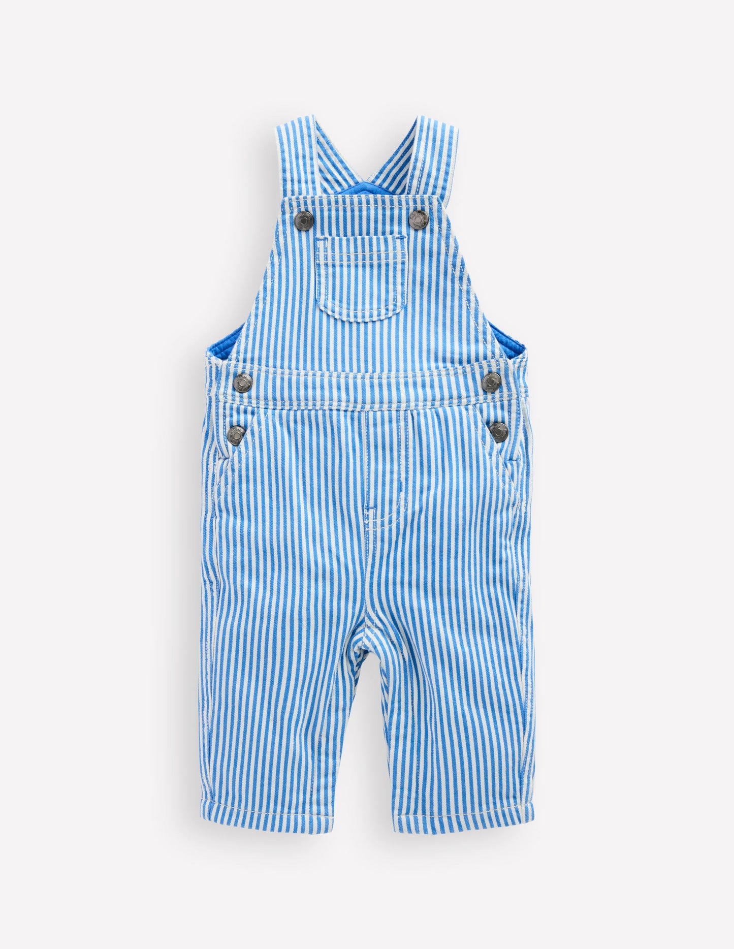 Woven Dungarees-Blue Ticking Stripe