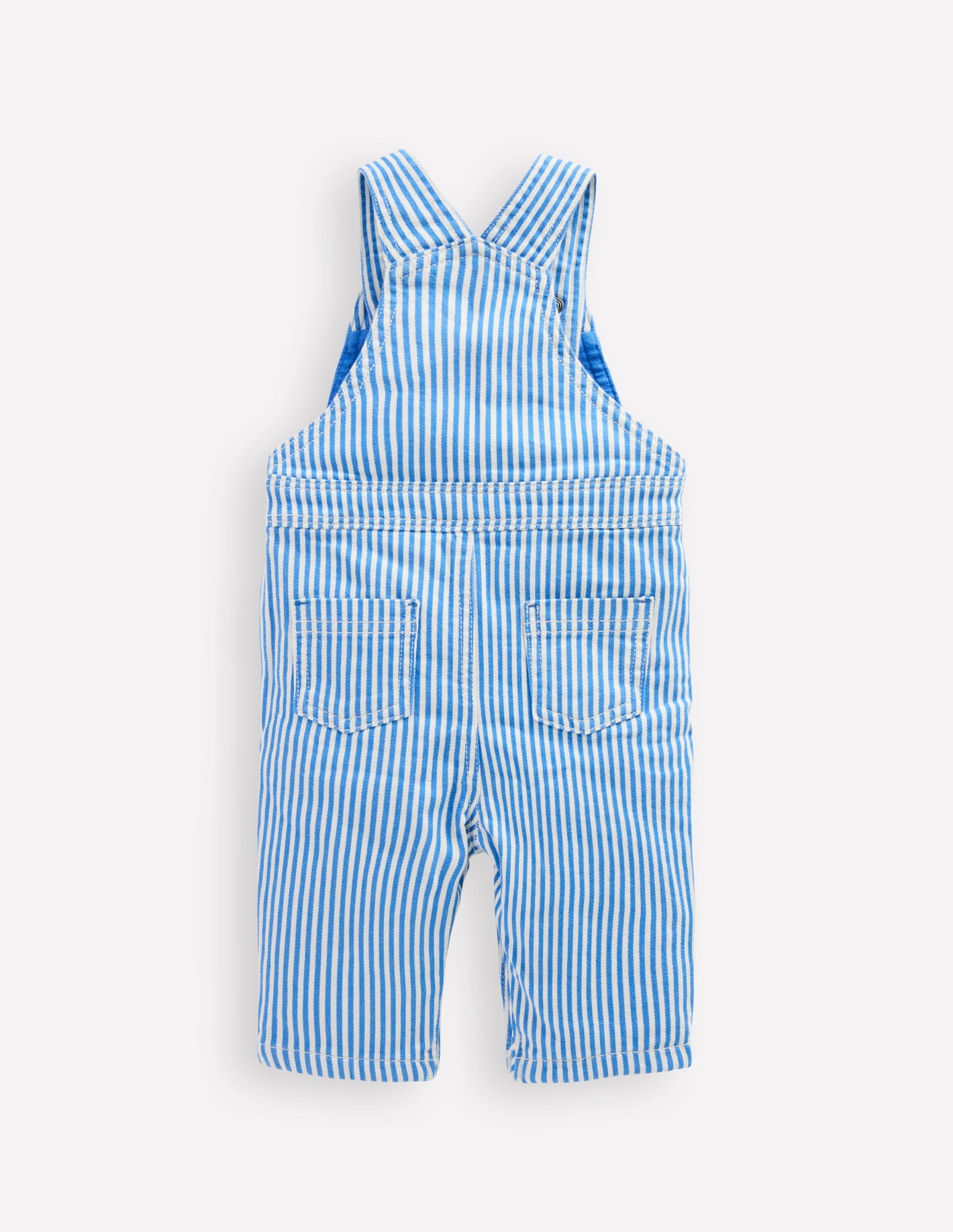 Woven Dungarees-Blue Ticking Stripe