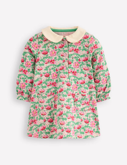 Jersey Doublecloth Dress-Pink Wild Rose Floral