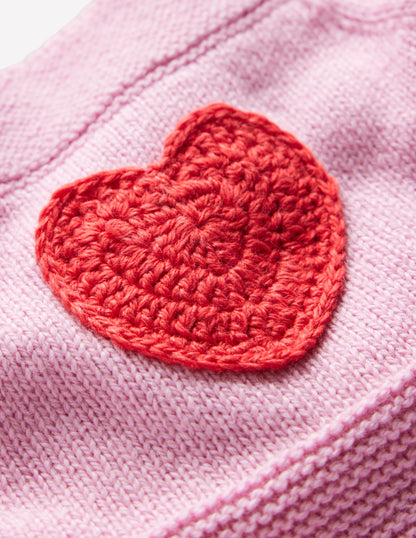 Knitted Romper-Vintage Pink Heart