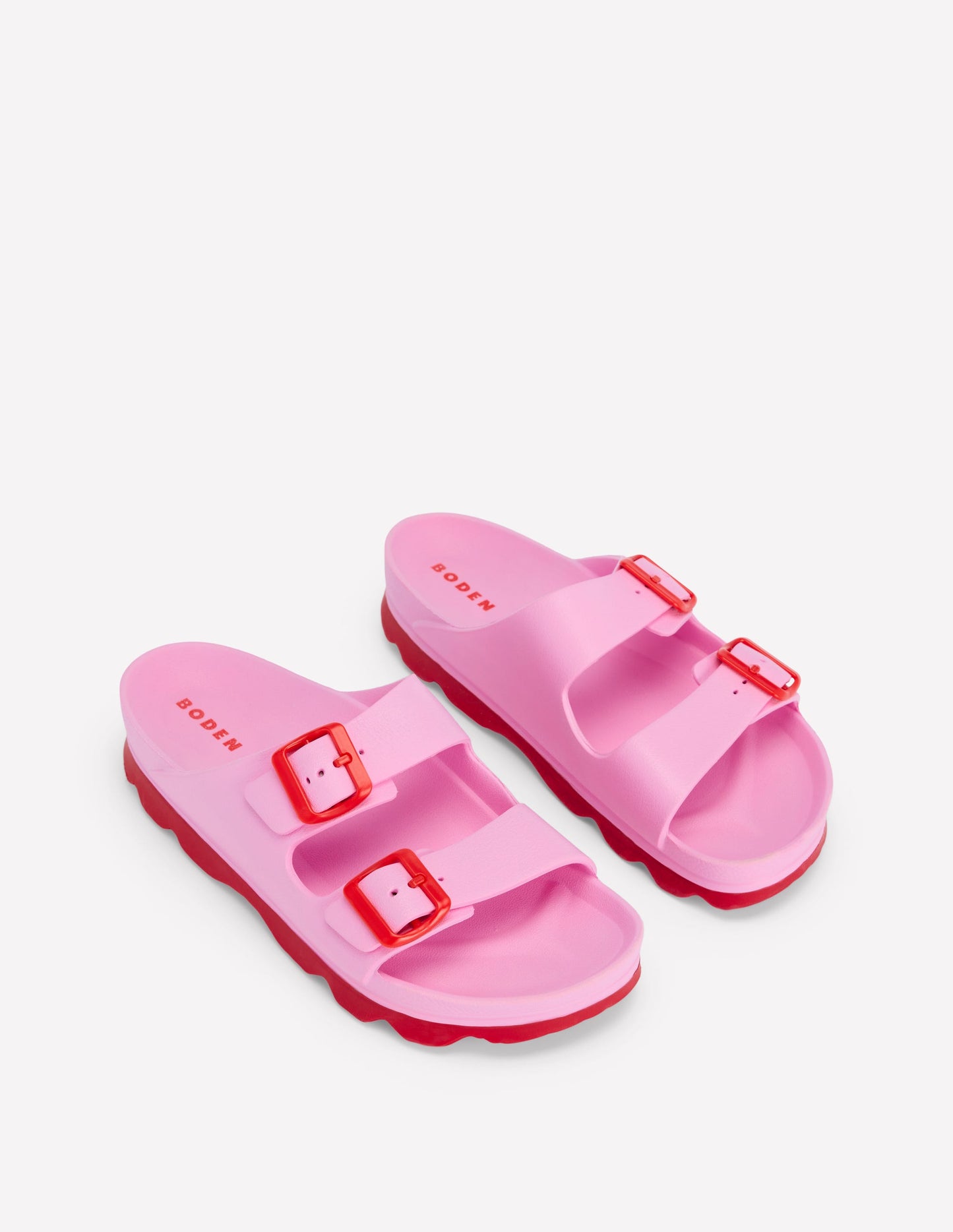 Lyla Double Buckle Slide-Soft Pink