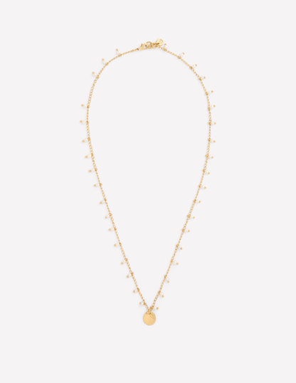 Layering Charm Necklace-Faux Pearl