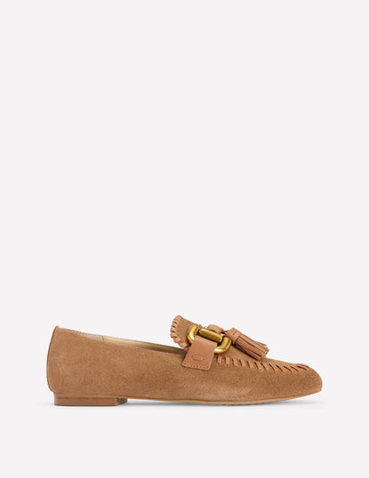 Covered Iris Snaffle Loafers-Tan